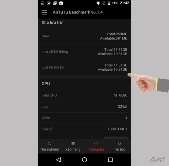 Th&ocirc;ng tin bộ nhớ, CPU